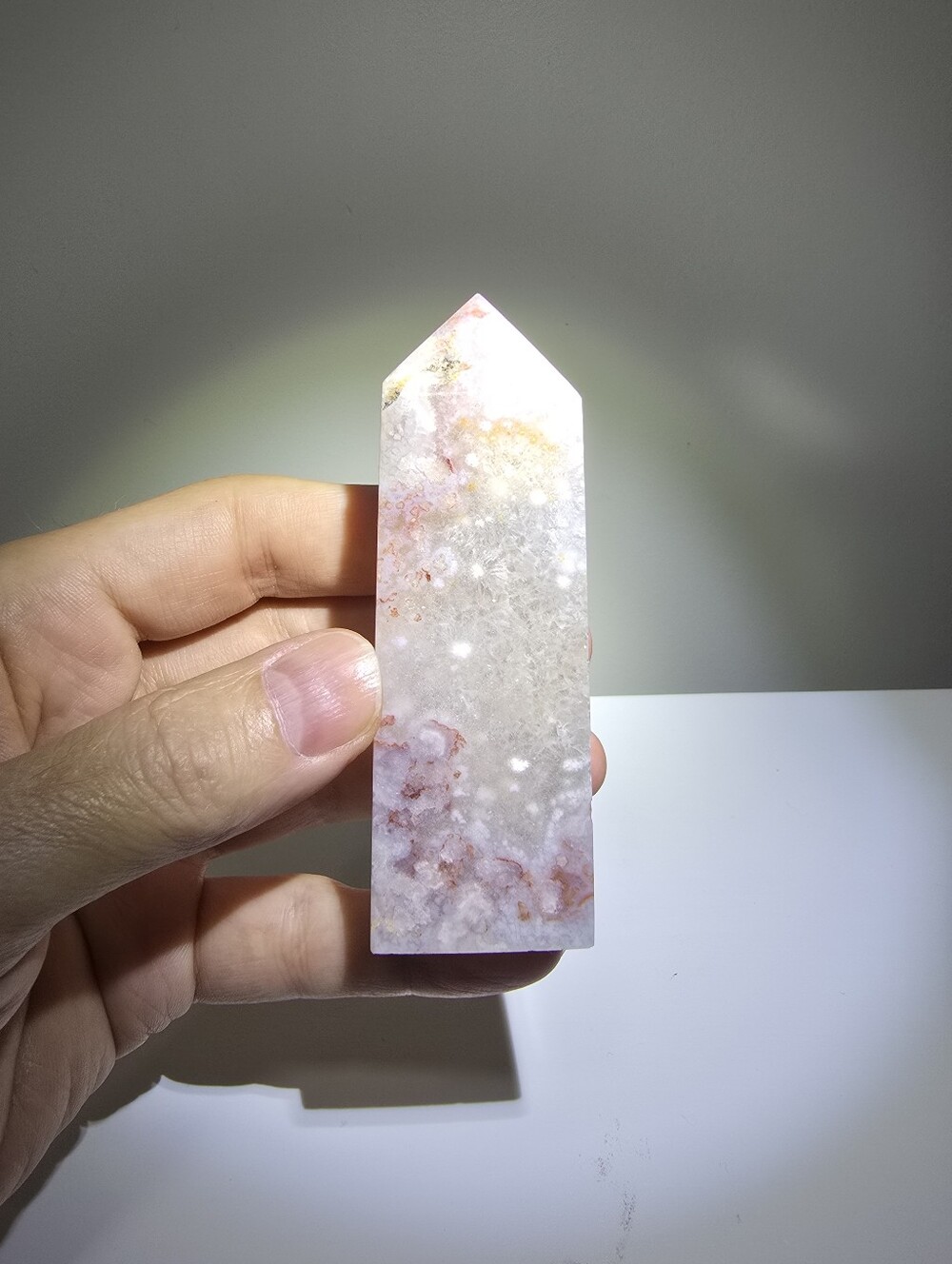 Flower Agate Crystal Tower #J